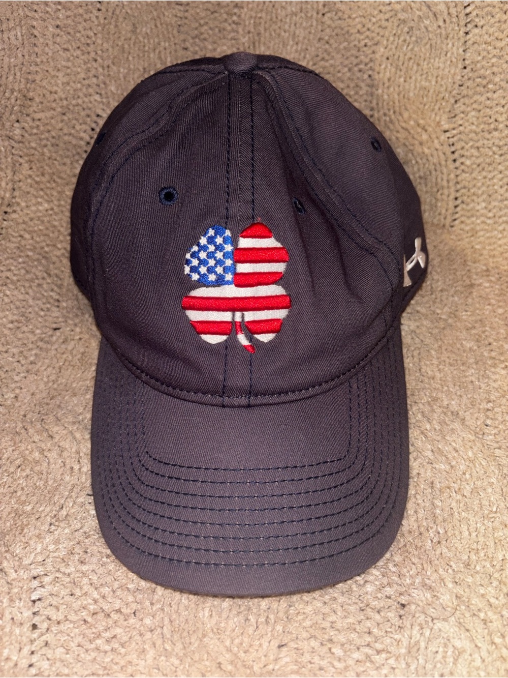 Under Armour Navy American Flag Shamrock Relaxed Fit Hat Patriotic Cap